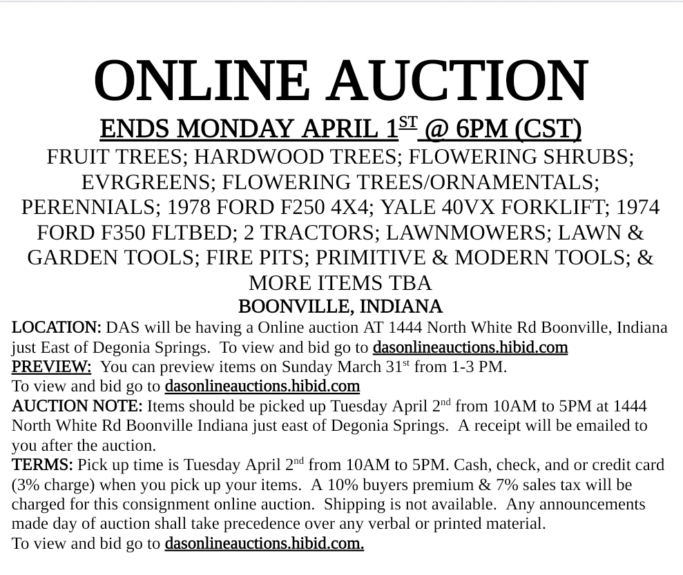 Upcoming Auctions  Dimmett Auction Service